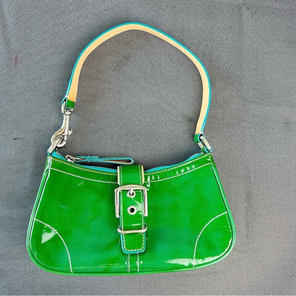 Coach Y2K vintage Green Patent Leather shoulder bag 6731